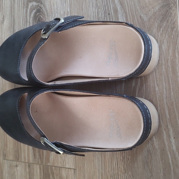 Women's Dansko Navy Leather Mary Jane Shoes - Picture 3 of 5